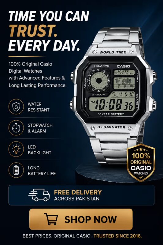 CTA Banner mobile Casio digital watches Pakistan