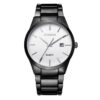 curren 8106 black stainless steel white dial mens analog wrist watch