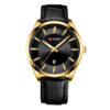curren 8365 black leather band black dial mens analog wrist watch