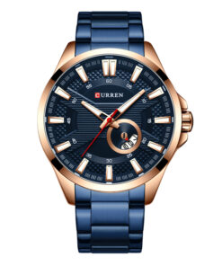 curren 8372 blue stainless steel blue dial men's analog wrist watch