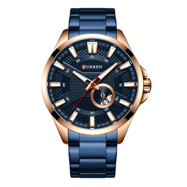 curren 8372 blue stainless steel blue dial men's analog wrist watch