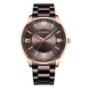 curren 8383 brown stainless steel brown simple analog dial men's dress watch