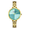 curren 9043 golden steel chain ferozi dial ladies analog wrist watch