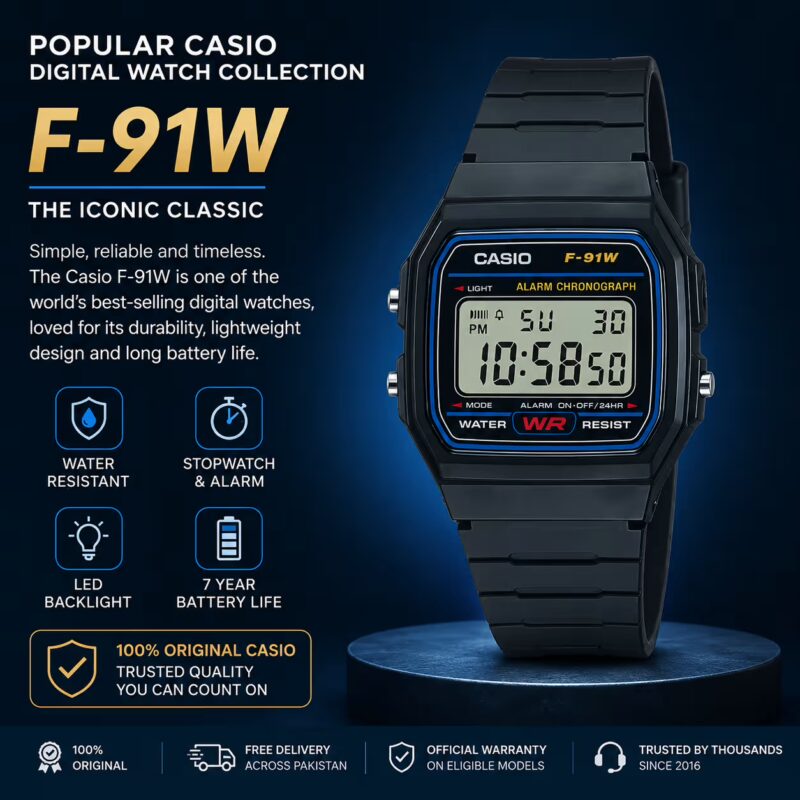 Buy Casio classic digital watch F91W from Watch Centre Pakistan