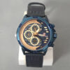 kademan-679g blue leather strap men's multi-hand dial wrist watch