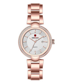 kademan 833 rose gold stainless steel chain white dial ladies analog wrist watch