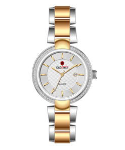 kademan 833 two tone stainless steel chain white dial ladies analog wrist watch