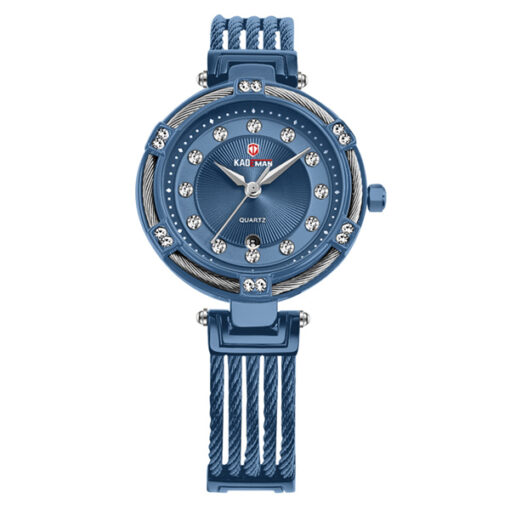 kademan 840 blue stainless steel blue dial ladies analog wrist watch