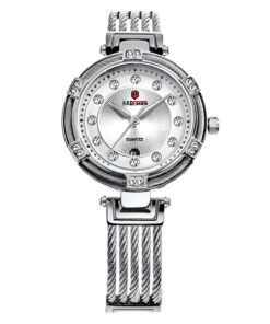 kademan 840 silver stainless steel white dial ladies analog wrist watch