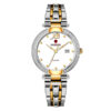 kademan 866 two tone stainless steel white dial ladies analog wrist watch