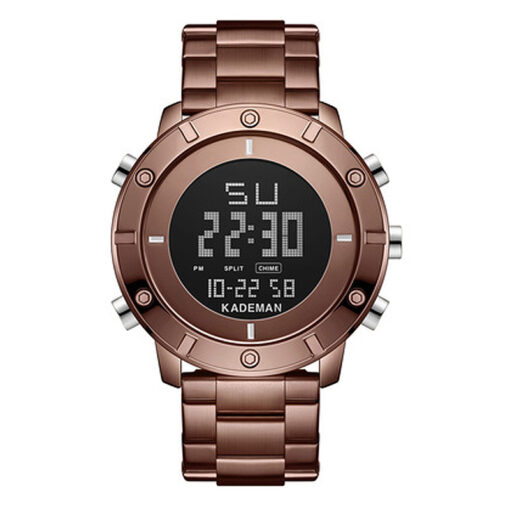 kademan K9151G brown stainless steel black digtial dial mens wrist watch