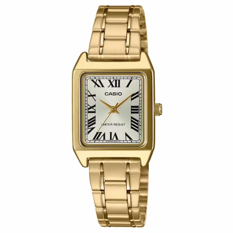 Casio LTP-V007G-9B Golden Chain Roman Dial Ladies Gift Watch