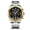 megir 2087 silver stainless steel chronograph dial men's wrist watch