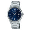 Casio MTP-V002D-2B3 Men's Standard Stainless Steel Date Roman Blue Dial Watch