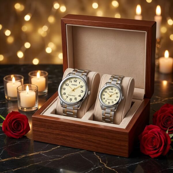 Casio Two Tone Wedding Gift Watch Set for Couples - Image 3