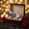 Original Casio Blue Dial Couple Wrist Watch Set
