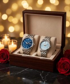 Original Casio Blue Dial Couple Wrist Watch Set