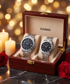 Original Casio Black Dial Couple Watches Pakistan | Anniversary Gift Set - Image 3