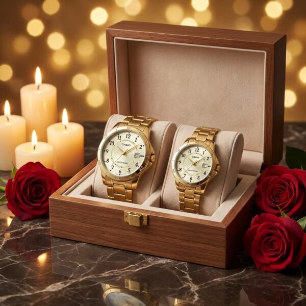 Casio Luxury Wedding Gift Watch Set for Bride & Groom - Image 3