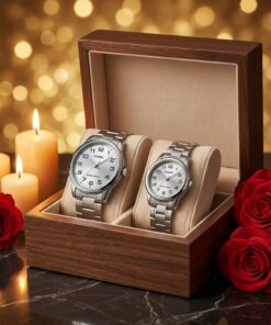 Elegant Anniversary Couple Watch Set by Casio in a premium gift box set
