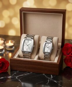 Luxury Silver Couple Wrist Watch Set Pakistan