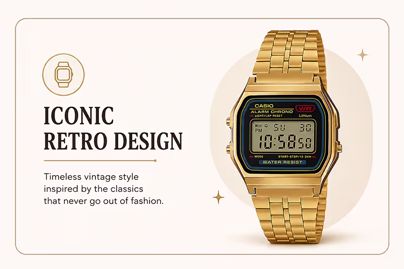 Casio vintage watch feature iconic retro design
