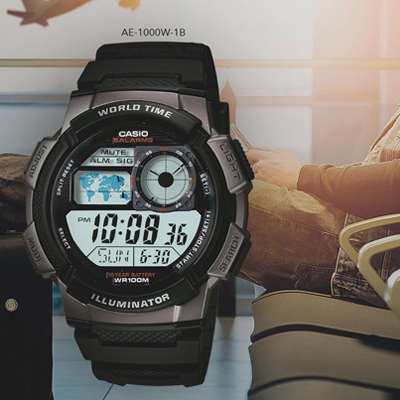 World Time Series Digital Watch Banner on Casio Digital Category Page