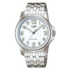 Casio MTP-1216A-7B silver stainless steel white analog dial mens wrist watch