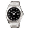 casio mtp-1308D-1A silver stainless steel black dial mens analog wrist watch