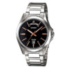 Casio MTP-1370D-1A2 silver stainless steel black analog dial mens dress watch
