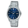 Casio MTP-1404D-2A2 silver stainless steel blue roman dial mens wrsit watch