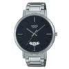 Casio MTP-B100D-1E silver stainless steel black analog dial mens wrist watch