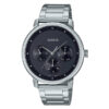 Casio MTP-B305D-1E silver stainless steel black multi hand dial mens wrist watch