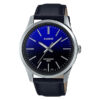 Casio MTP-E180L-2A black leather strap two tone dial analog mens wrist watch
