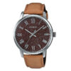 Casio MTP-TW100L-5A brown leather strap & roman analog dial mens wrist watch