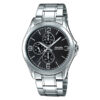 Casio MTP-V301D-1A silver stainless steel black multi hand dial mens wrist watch