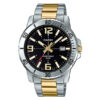 Casio MTP-VD01SG-1B two tone stainless steel black analog dial mens wrist watch
