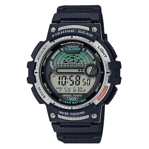 Casio W-1200H-1A black rubber band digital youth sports wrist watch