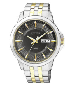 Citizen BF-2018-52H two tone stainless steel black analog dial mens wrist watch