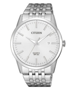 Citizen BI-5000-87A silver stainless steel mens white analog dial wrist watch