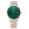 Citizen DZ0064-52X two tone stainless steel green analog dial mens wrist watch