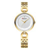 Curre 9052 golden stainless steel white analog dial ladies gift wrist watch