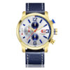 Curren 8281 blue leather strap white chronograph dial mens dress wrist watch