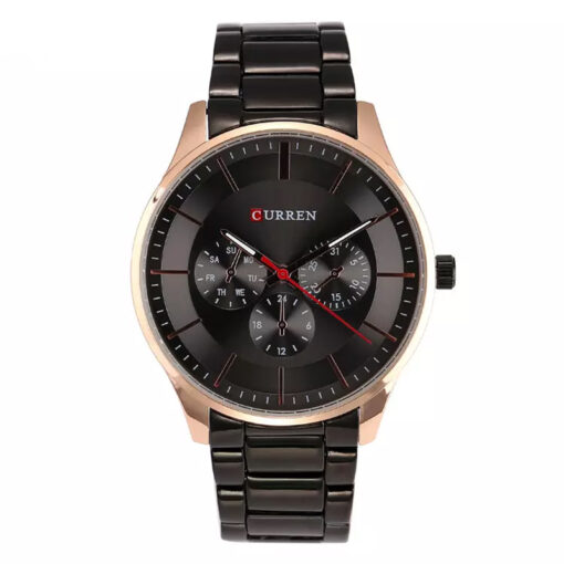 Curren 8282 Black Stainless Steel Black Dial Analog Men's Wrist Watch