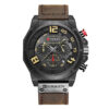 Curren 8287 brown leather strap grey dial mens chronograph dress wrist watch