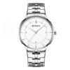 curren 8321 silver stainless steel white analog dial mens wrist watch