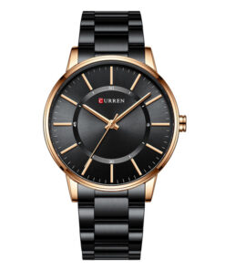 Curren 8385 black stainless steel mens black analog dial men's wrist watch