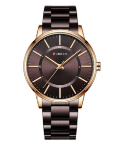 Curren 8385 brown stainless steel mens brown analog dial men's wrist watch