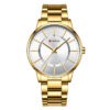 Curren 8385 golden stainless steel mens silver analog dial men's gift wrist watch