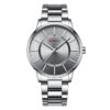 Curren 8385 silver stainless steel mens grey analog dial men's wrist watch